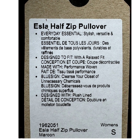 Prana Elsa Quilted Half Zip Kangaroo Pocket Pullover Hooded Jacket Maroon S NWT - Picture 10 of 11